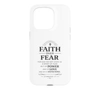 Faith Over Fear Christian Bible Verse 2 Timothée 1:7 Coque pour iPhone 15 Pro