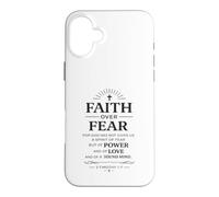 Faith Over Fear Christian Bible Verse 2 Timothée 1:7 Coque pour iPhone 16 Plus