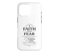 Faith Over Fear Christian Bible Verse 2 Timothée 1:7 Coque pour iPhone 16 Pro