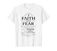 Faith Over Fear Christian Bible Verse 2 Timothée 1:7 T-Shirt