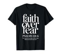 Faith Over Fear Christian Faith Quote Minimal Typography T-Shirt