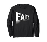 Faith Over Fear - Christian Minimal Text Graphic (Black) Manche Longue