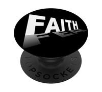 Faith Over Fear - Christian Minimal Text Graphic (Black) PopSockets PopGrip Adhésif
