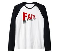 Faith Over Fear - Christian Minimal Text Graphic (White) Manche Raglan