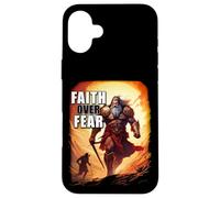 Faith Over Fear - David Goliath Epic Bible Comic Graphic Coque pour iPhone 16 Plus