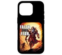 Faith Over Fear - David Goliath Epic Bible Comic Graphic Coque pour iPhone 16 Pro