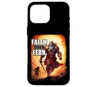 Faith Over Fear - David Goliath Epic Bible Comic Graphic Coque pour iPhone 16 Pro Max