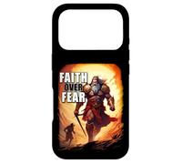 Faith Over Fear - David Goliath Epic Bible Comic Graphic Coque pour iPhone 17 Pro