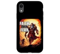 Faith Over Fear - David Goliath Epic Bible Comic Graphic Coque pour iPhone XR