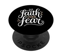 Faith Over Fear Inspirational Christian Bible Verse Jesus PopSockets PopGrip Adhésif