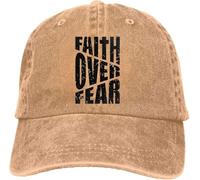 Faith Over Fear Men Women Fashion Adjustable Baseball Cap Jeans Back Closure Hip Hop Hats