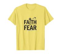 Faith Over Fear: Message chrétien inspirant T-Shirt, Homme, Citron, M