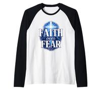 Faith Over Fear Phil 4:13 Croix chrétienne Verset biblique Manche Raglan