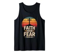 Faith Over Fear Psaum 56:3 Verse biblique chrétienne rétro Débardeur