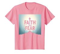 Faith Over Fear Religious Inspirational Vêtements pour Homme T-Shirt, Enfant, Rose, 2 Ans