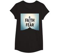 Faith Over Fear Religious Inspirational Vêtements pour Homme T-Shirt, Fille, Noir, S