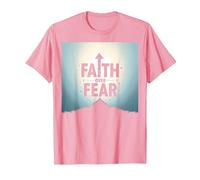 Faith Over Fear Religious Inspirational Vêtements pour Homme T-Shirt, Homme, Rose, S
