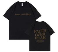 Faith Over Fear Shirt, Faith Shirts for Women and Men, Christian Graphic Shirts (Black,M)