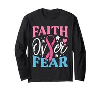 Faith Over Fear Survivant et Combattant de Sensibilisation au Cancer du Sein Manche Longue