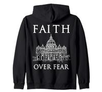 Faith Over Fear - Vatican chrétien Religieux fidèle V4A Sweat à Capuche