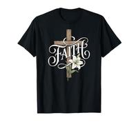 Faith Pâques Lily et Croix chrétienne T-Shirt