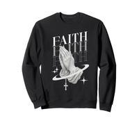 Faith Priing Hands Saint Rosaire Chrétiens Y2k Esthétique Sweatshirt