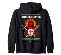 Faith + Redemption Jesus John 14:6 Crest Gothique chrétien Sweat à Capuche