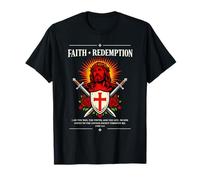 Faith + Redemption Jesus John 14:6 Crest Gothique chrétien T-Shirt