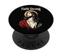 Faith Strong Jésus Christ Vintage Chrétienne Bible Prière PopSockets PopGrip Adhésif