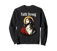 Faith Strong Jésus Christ Vintage Chrétienne Bible Prière Sweatshirt