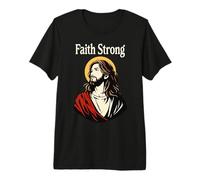 Faith Strong Jésus Christ Vintage Chrétienne Bible Prière T-Shirt Haut de Gamme