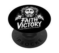 Faith Victory Head of Christ Christian Streetwear PopSockets PopGrip Adhésif