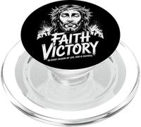 Faith Victory Head of Christ Christian Streetwear PopSockets PopGrip pour MagSafe