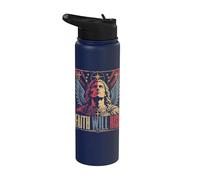 Faith Will Rise Christian Angel Warrior Cross Stainless Steel Insulated Water Bottle