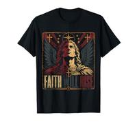 Faith Will Rise Christian Angel Warrior Cross T-Shirt