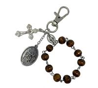 FAITHFUL CATHOLIC Médaille Saint Christophe pour voiture - Chapelet pour rétroviseur de voiture - Porte-clés Saint Christophe pour rétroviseur de voiture