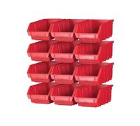 Faithfull 12 Rangement Plastique Poubelles Avec Montage Mural Rails FAIPAN12