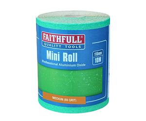 Faithfull AR1080G Rouleau de papier de verre abrasif Alumine 115mm x 10m 80g Vert (Import Grande Bretagne)