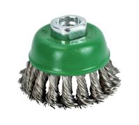 Faithfull - Brosse à Cupule en Fil 65mm M14x2 en Acier Inox