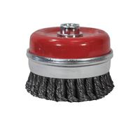 Faithfull Brosse en Coupe Noeud Torsion 100mm M14x2, 0.50mm Câble Acier