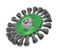 Faithfull - Brosse métallique torsadée plate 115x12mm M14x2, Acier Inoxydab...