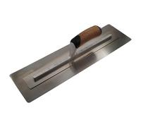 Faithfull FAIPTFLEX18C Truelle de finition flexible, outil à main de plâtrage en acier inoxydable de haute qualité avec poignée ergonomique en liège - 450 mm