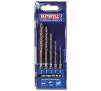 Faithfull FAIQCSET5 HSSE M35 Cobalt Changement Rapide Perceuse Bout Set, 5 Pièce