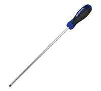 Faithfull Flared Screwdriver, Soft-Grip Handle, Chrome Vanadium Steel Blade with Magnetic Tip - 10mm x 250mm