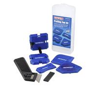 Faithfull Kit d'outils de profilage - Ensemble de 12 pièces de mastic et de retrait de joints et de finition avec raclettes, guides de profilage, outils de lissage des joints TPR flexibles et étui de