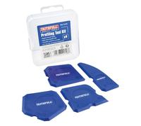 Faithfull Kit d'outils de profilage - Ensemble de 4 pièces d'étanchéité et de finition de joints avec 13 variations de profil, outils de lissage flexibles en TPR et étui de rangement pour application