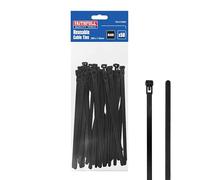 Faithfull Lot de 50 attaches de câble réutilisables 200 mm x 7,6 mm - En nylon robuste 66 Libérables avec résistance aux UV, résistance à la traction de 230N pour la gestion des câbles, l'organisation