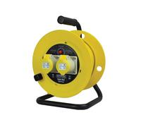 Faithfull Power Plus Ouvert Tambour Câble Bobine 110V 16A 2-Socket 25m (1.5mm )