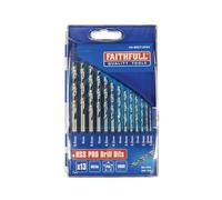 Faithfull Professionnel HSS Intermédiaire Set Mèche Perceuse, 13 Pièce (1.5 -
