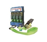 Faithfull FAITDRATSET4 Ratchet Tie Down 5M x 25mm BS600kg - Set of 4